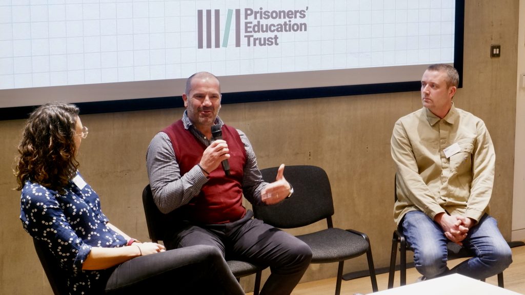 PET trustee Emily (left) and alumni - Jonny and David